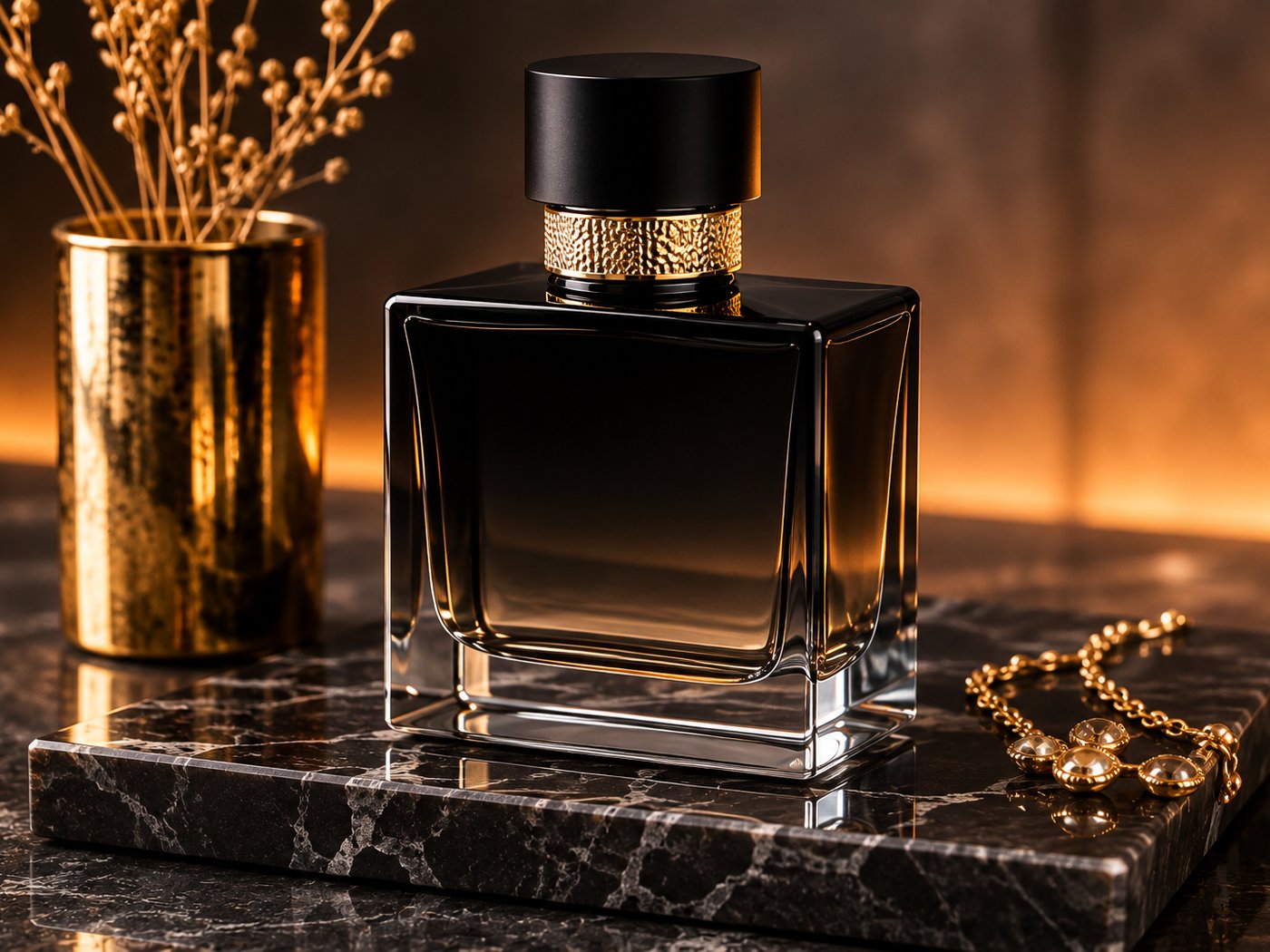 Oriental and oud perfume bottles at the Arime Company fragrance counter in Erbil